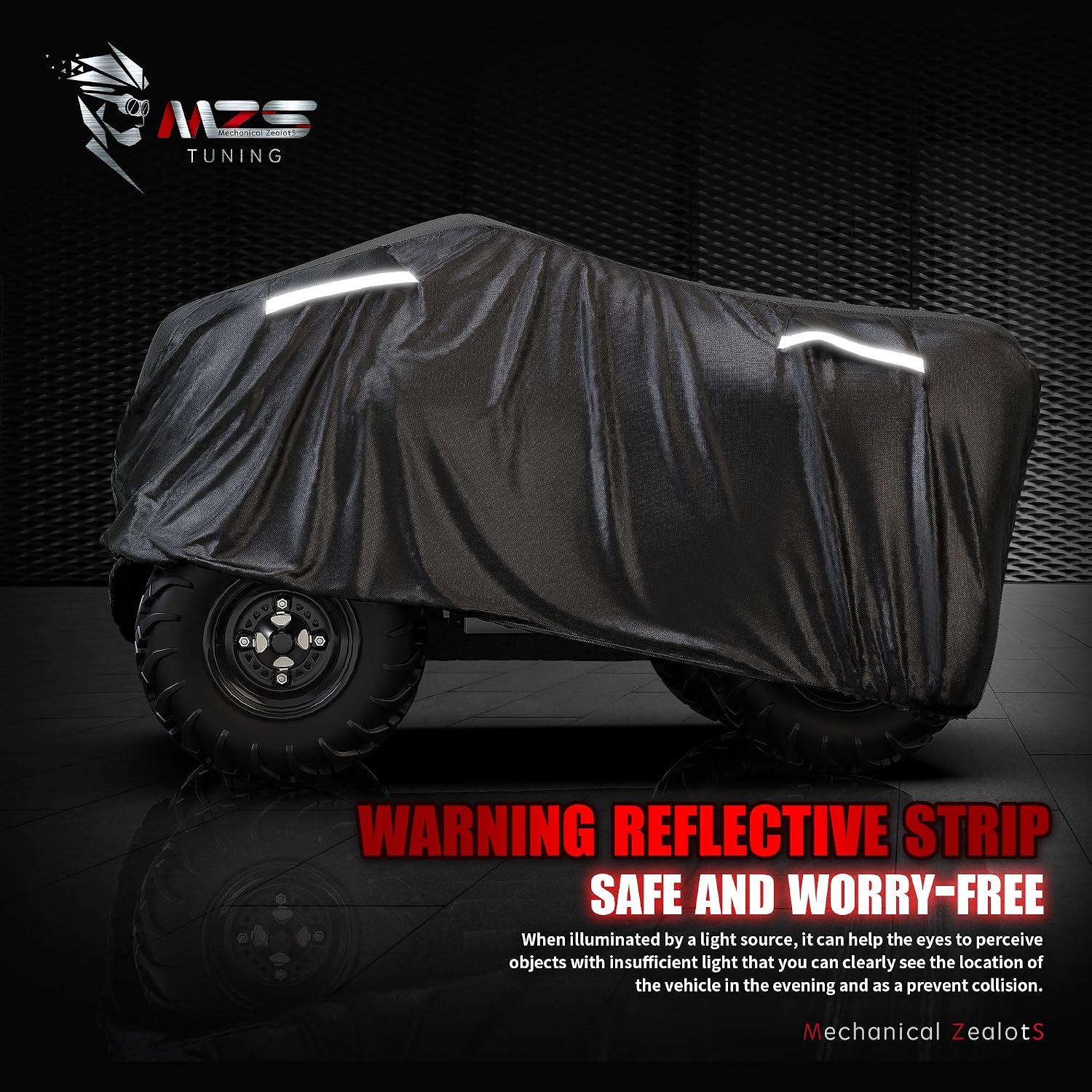 MZS ATV Cover Waterproof Outdoor, 76" 4 Wheeler Cover Storage, Quad Covers Protection Accessories Compatible with TRX400EX TRX250TM TRX250X 400X Wolverine Raptor Bayou Bruin YFZ450 DS250 KVF300 ATC
