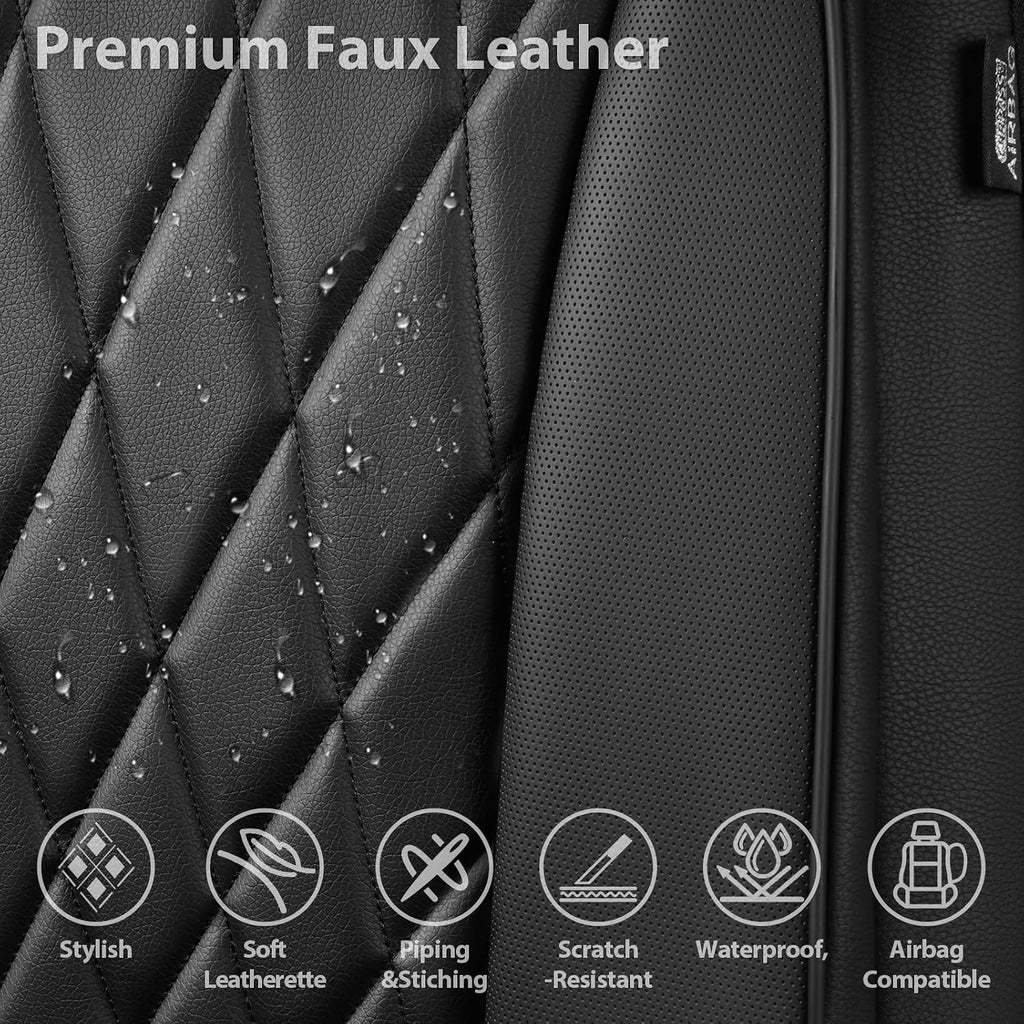 car pass piping luxury faux pu leather two, side view