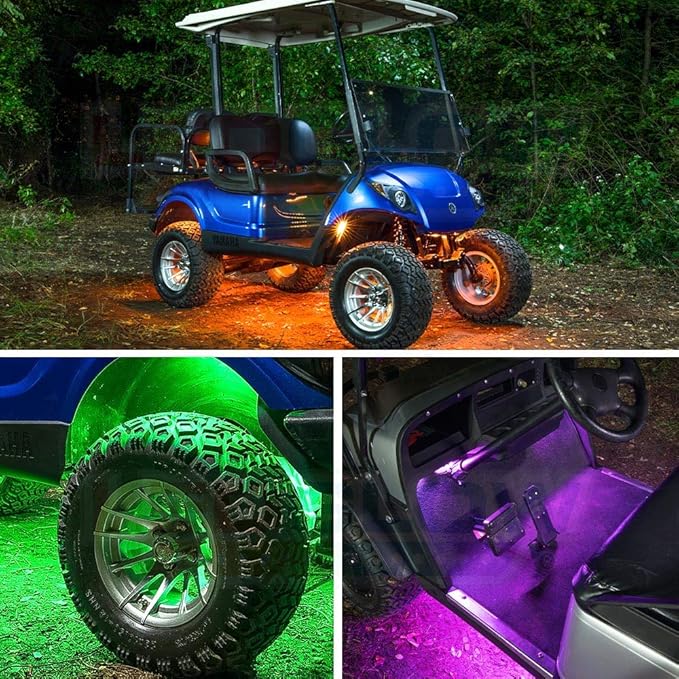 LEDGlow 12pc Million Color LED 4-Seater Golf Cart Underglow Neon Lighting Kit - Image 4