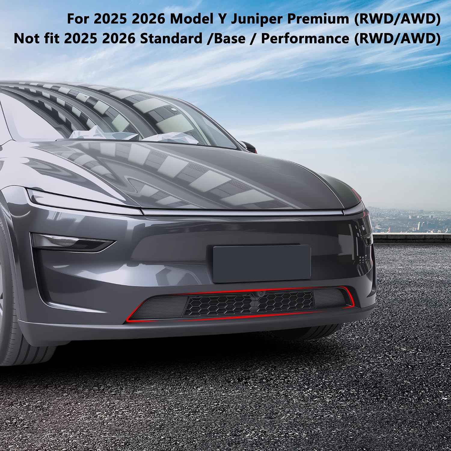 Front Grill for Tesla Model Y 2025 2026 Juniper Mesh Grille Grid Inserts Air Inlet Vent Grille Cover Replacement With Insect Protection Accessories (Not fit 2026 Standard & Performance)
