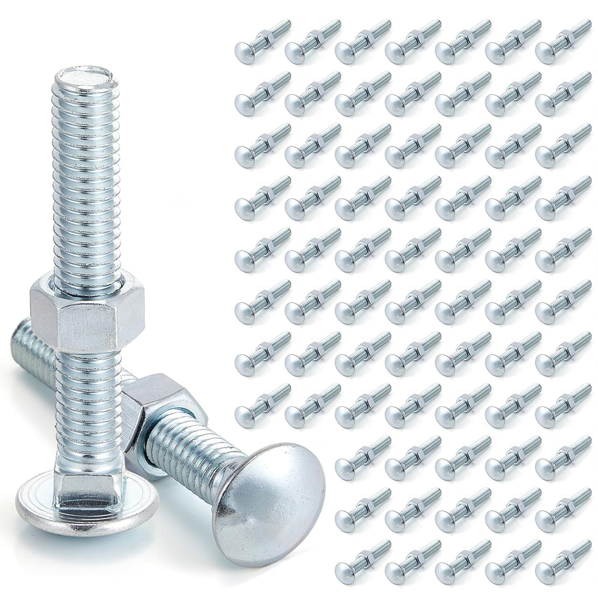 yaocom 75 pack carriage bolts with nuts 3/8, main product view