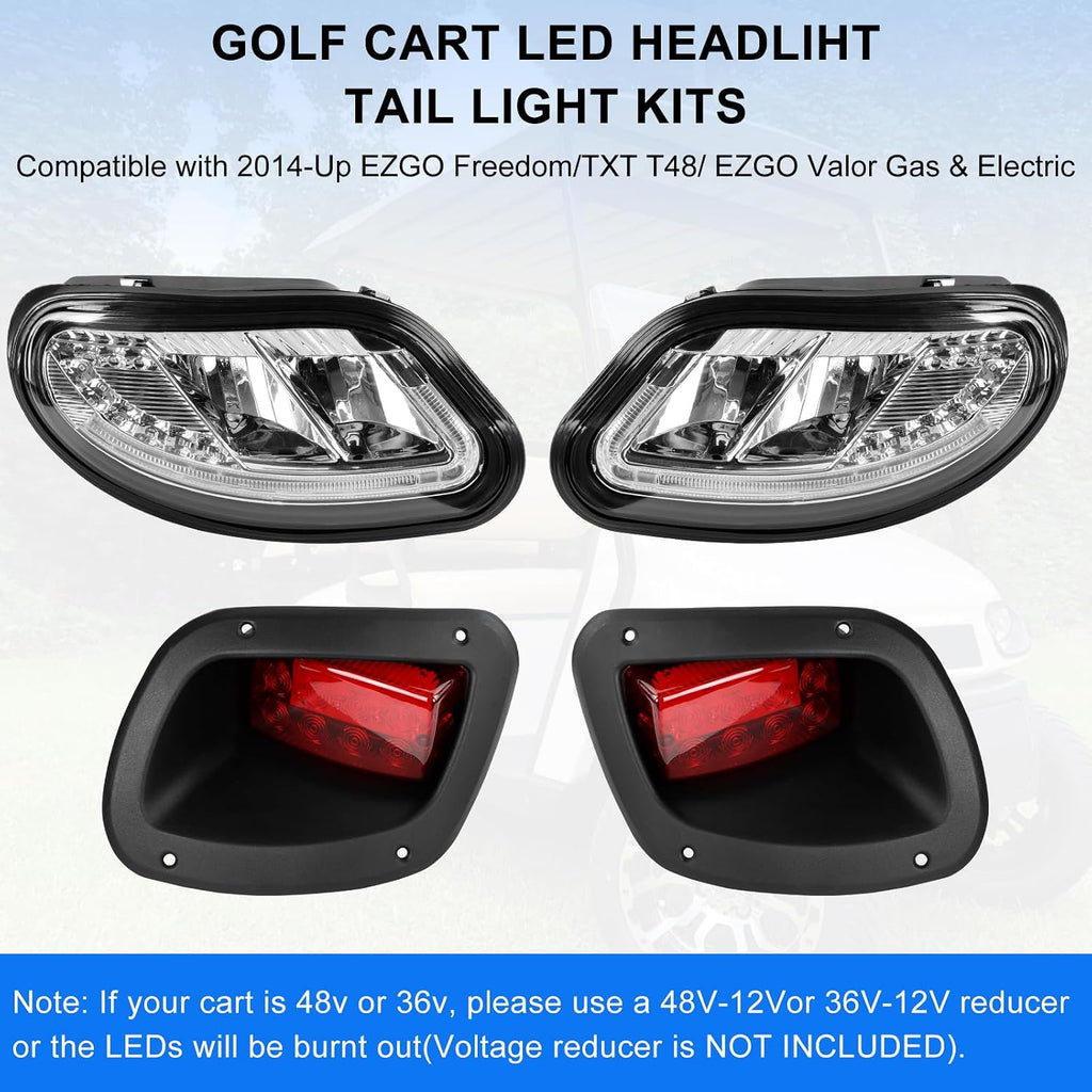 deluxe golf cart led headlight tail light kits, close-up detail