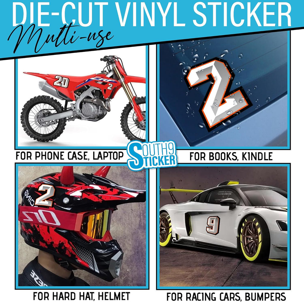 Custom Racing Number Sticker Personalized Race Number for Car Decal | Waterproof, Die-Cut Vinyl, For Dirt Bike Plate BMX Car Truck Motorcycle Bike Motors RC