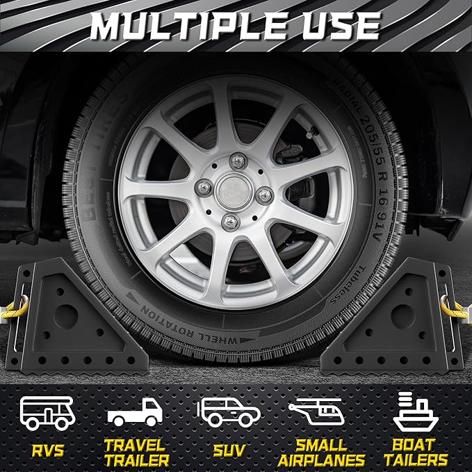 4 Pack Heavy Duty Wheel Chocks - Image 6
