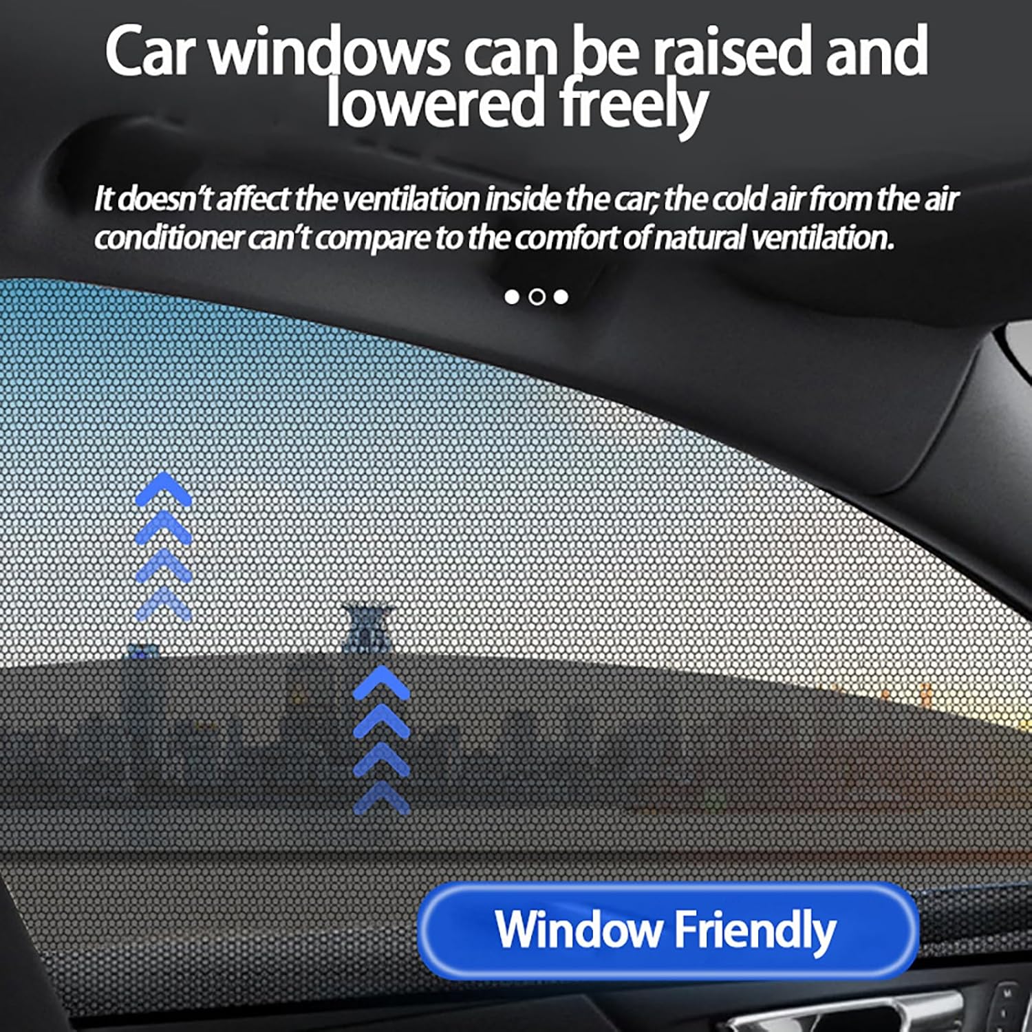 Car Window Shades for Lincoln MKX 2007–2018 U388, 4 Pack Breathable Mesh Car Side Window Sunshade, Block UV Rays and Mosquitoes, Roll Down Windows Freely, Side Cover