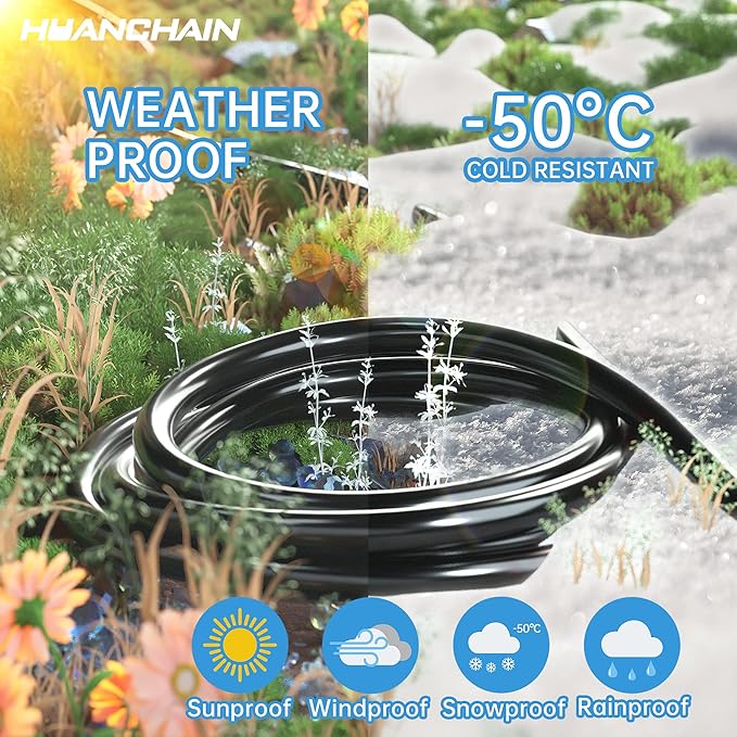 HUANCHAIN Indoor Outdoor Black Extension Cord 50 ft Waterproof, 16/3 Gauge - Image 6