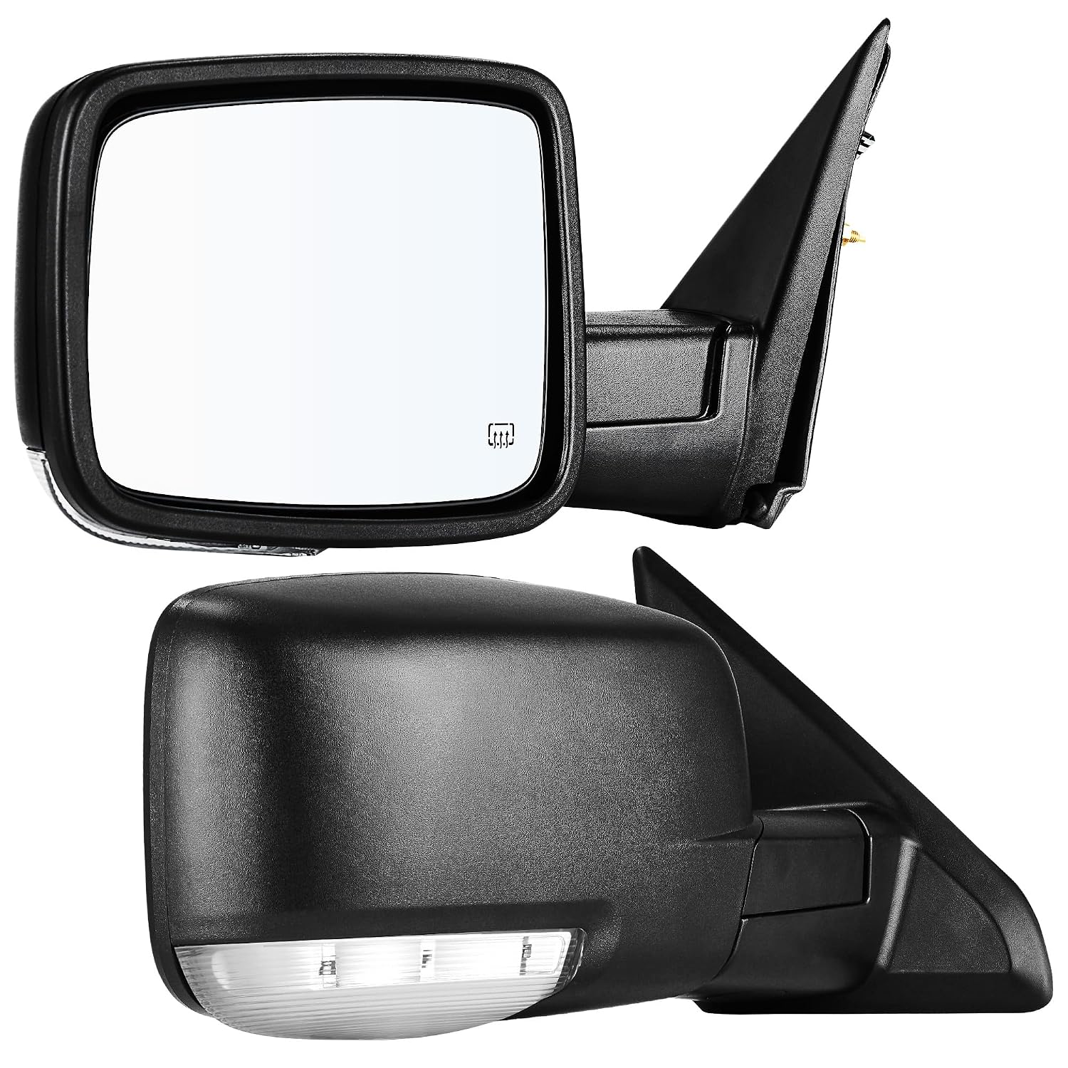 AUTOSAVER88 Side Tow Mirrors Compatible with 2009-2018 Dodge Ram 1500 2010-2017 Dodge Ram 2500 3500, Power Heated Turn Signal Light Door Mirrors Pair