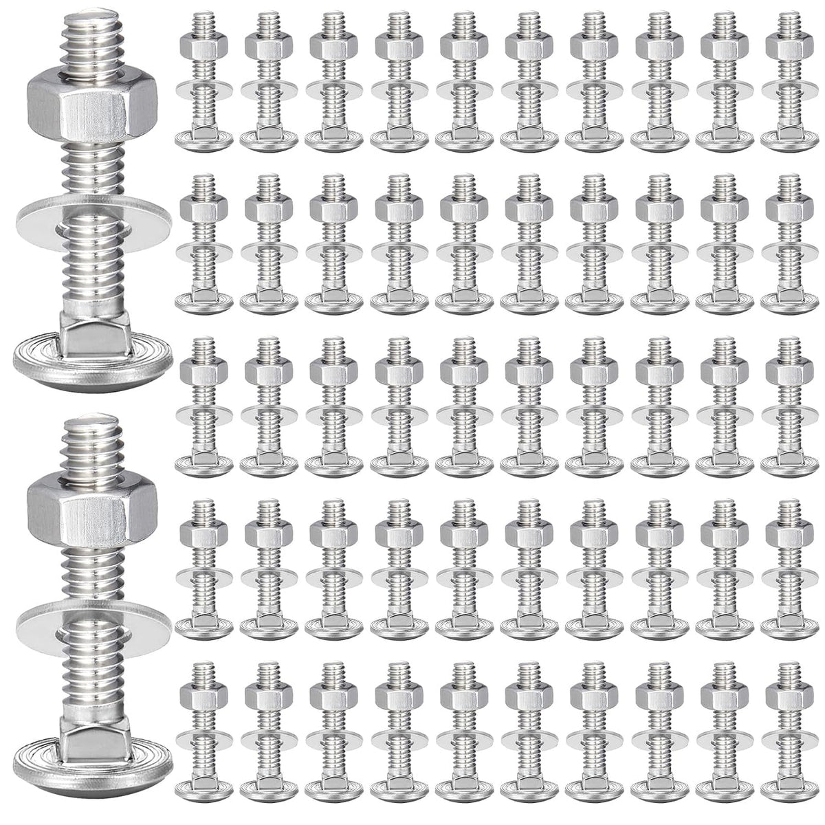 zonon 50 sets 3/8-16 x 2 carriage bolts, main product view