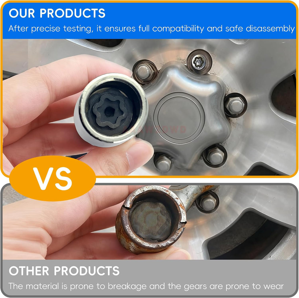 #D Compatible with Lexus Tacoma Toyota Wheel Lock Key D Tire Lock Key Tool | Replacement For Corolla Camry Highlander Rav4 Wheel Locking Nut Key D