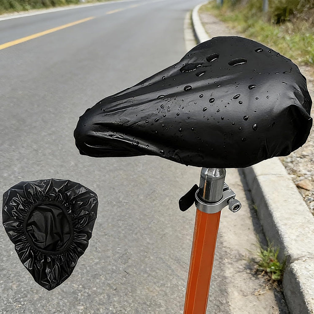 Black Waterproof Bike Seat Cover Rain Dust Proof Saddle Protector for Cycling Outdoor Mountain Road Bicycle (Black,Medium)