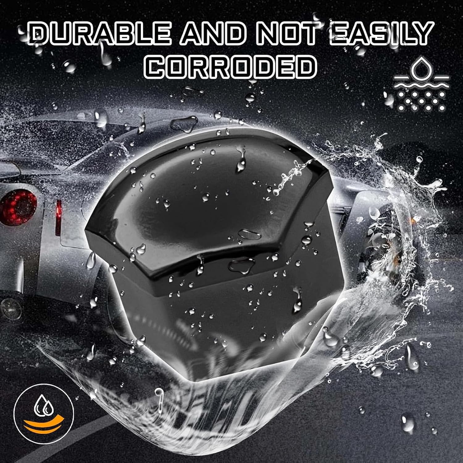 20pcs Hexagonal Lug Nut Covers for Audi Q8 2018-2022, Wheel Bolt Caps Car Tire Hub Screw Protection Rust-Resistant with Removal Tool Automotive Exterior Accessories, 21mm-Black