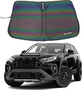 D-Lumina RAV-4 Windshield Sun Shades - Compatible with Toyota RAV4 2019 2020 2021 2022 2023 2024 2025 - Foldable Front Window Sun Protection, Heat Shield, Sunshade, Colourful