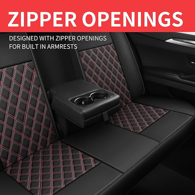 Car Seat Covers Full Set, Breathable and Waterproof Napa Leather Car Seat Cover - Image 7