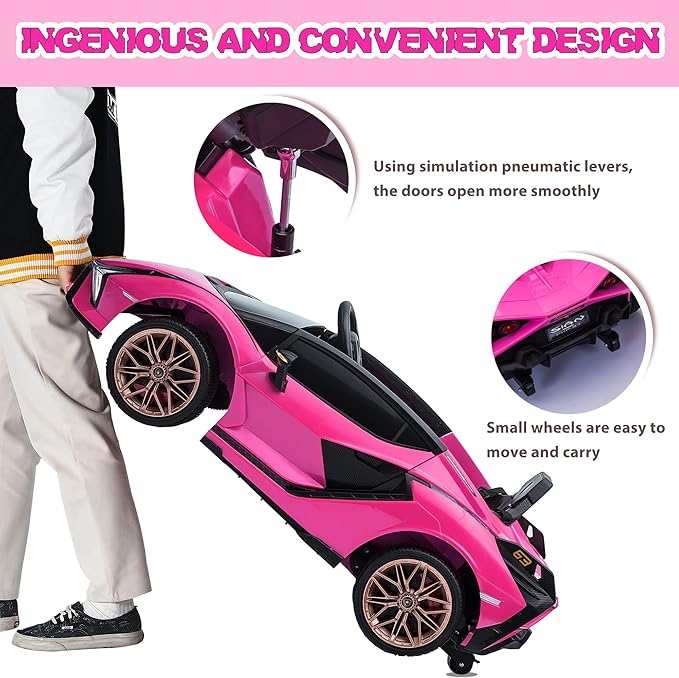 Licensed Lamborghini SIAN Kids Electric Ride On Car Toy by TOBBI, 12V Battery - Image 5