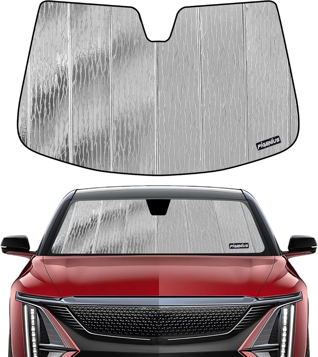 Pigenius Windshield Sunshade for Cadillac Lyriq 2023-2026 (EV / 33" Screen), Reversible Silver/Black