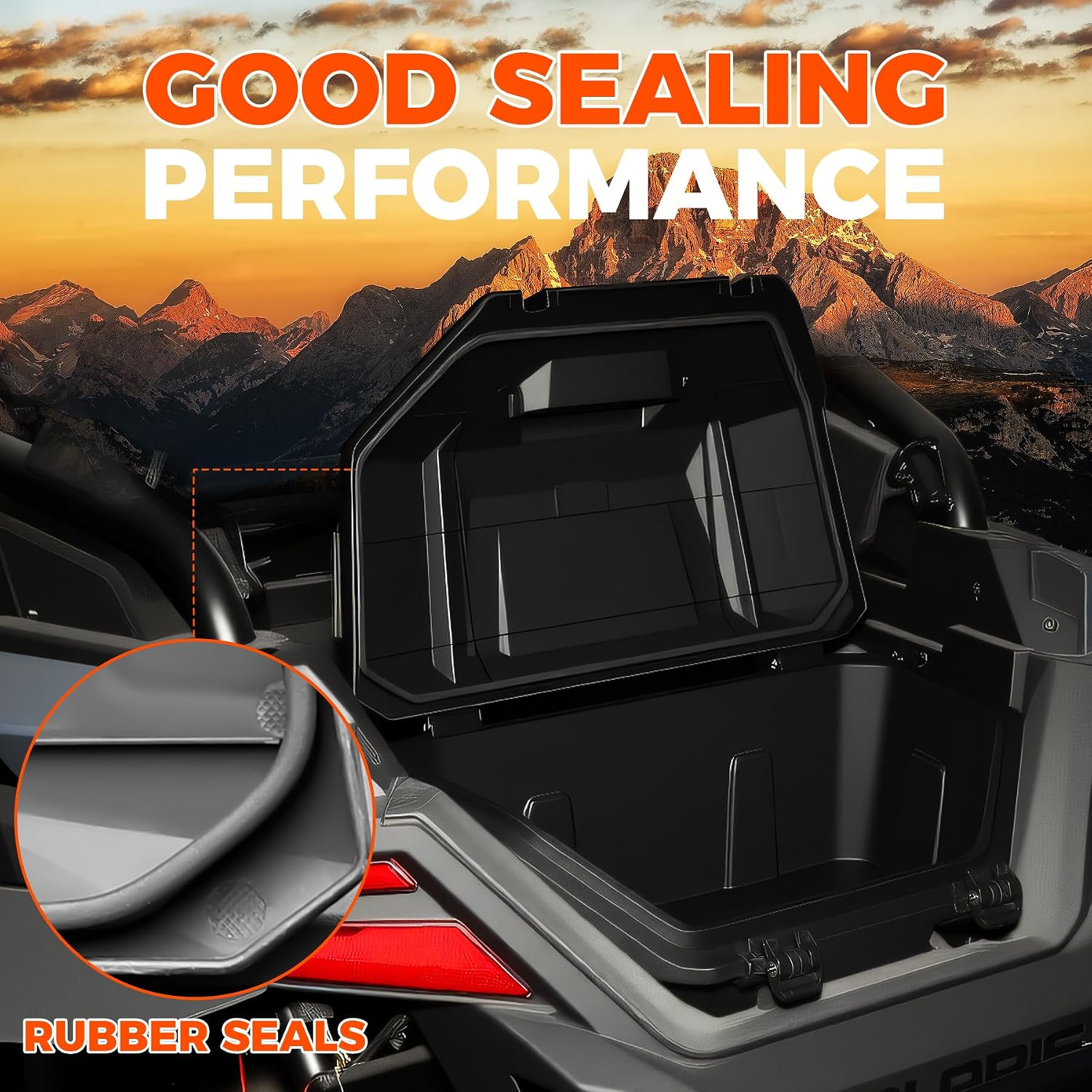 36QT Rear Cargo Box for Polaris RZR PRO R/PRO R 4 2022-2026 | Bin Bed Tool Storage Box, Rear Poly Water Resistant Dust Free, 2 Lockable Latches, Replace OEM #2884236