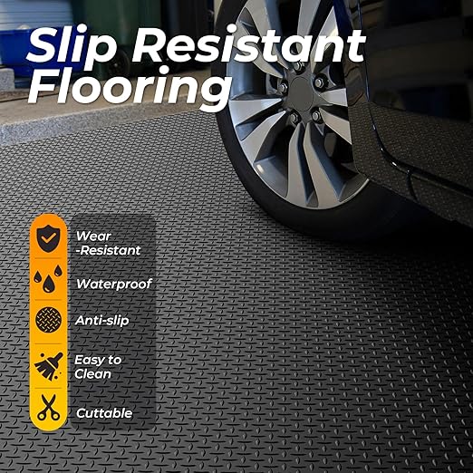 7.8 x 18 FT Garage Floor Mats for Under Car, 2.8mm Thickened Rubber Garage - Image 2