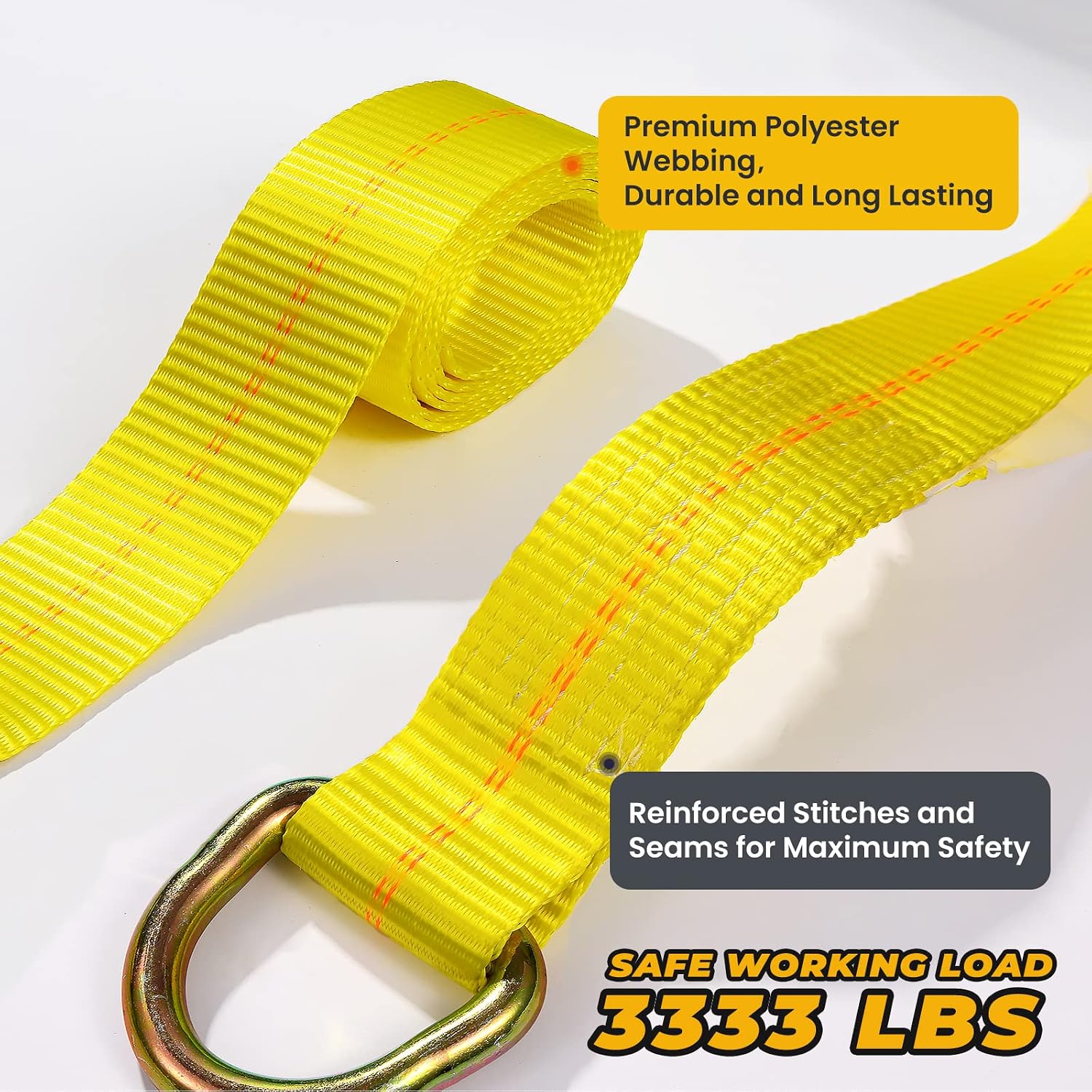 Trekassy 2" x 96" Car Tie Down Straps for Trailers, Heavy Duty Tire Tie Downs for ATV/UTV, 10000lbs Break Strength, Include 4 Axle Straps for Different Uses