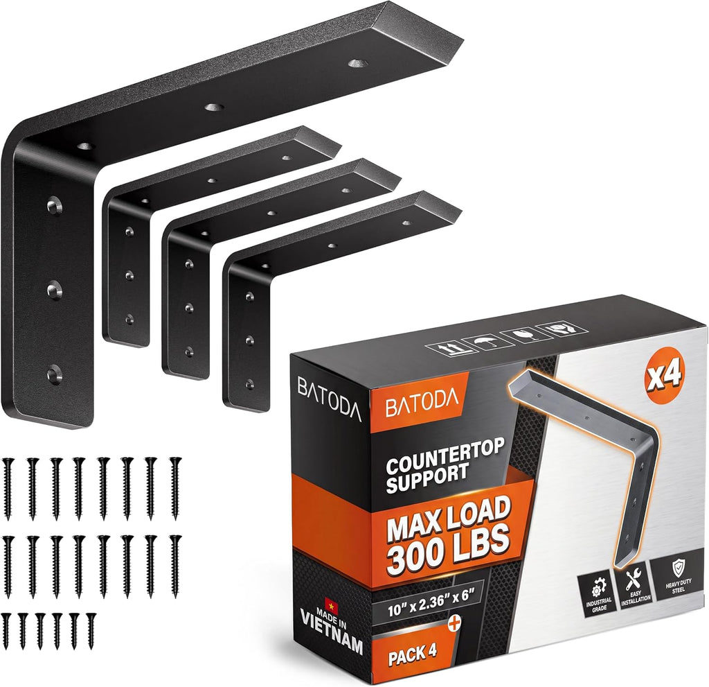 batoda 10” countertop support steel brackets (4 pcs), main product view