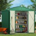 Gizoon Outdoor Storage Shed 8 x 6 FT, Galvanized Metal Garden Shed by Gizoon