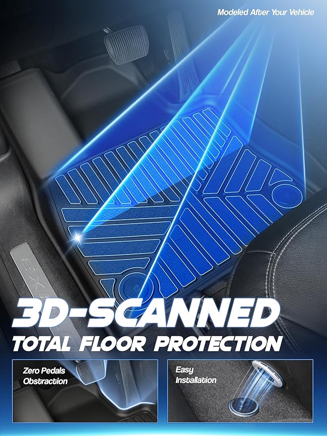 Car Floor Mats for Ford Explorer 2020-2024 2025 Accessories, TPE All Weather - Image 3