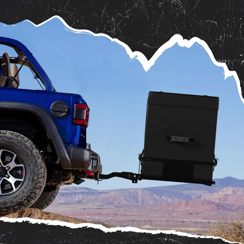 Mockins 25 Cu Ft XL Heavy Duty Trailer Hitch Cargo Carrier Bag All-Weather | 60"x24"x31" Cargo Bag for Hitch Carrier | Waterproof Truck Bed Storage | Vehicle Soft-Shell Carriers w/ Straps, Lock, & Case