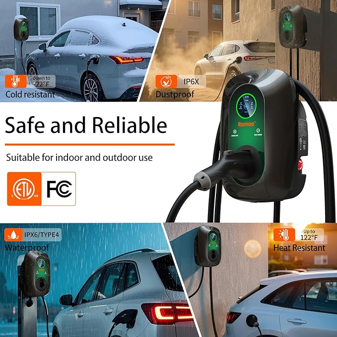 Level 2 EV Charger 48 Amp, J1772 Charger, Hardwired Electric Car Charger