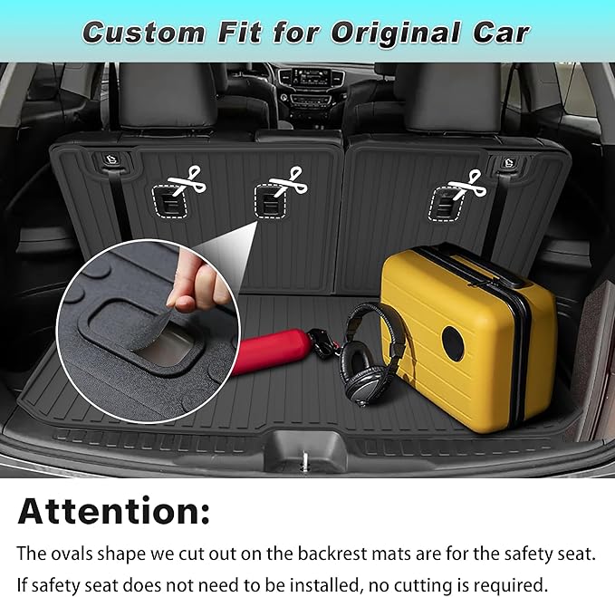 Floor Mats Compatible with Honda Pilot 8 Seats 2016-2022 - Image 5