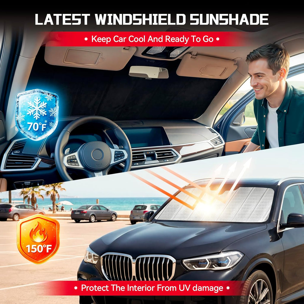 Windshield Sun Shade for Honda Civic 2022-2026 - Custom Fit Car Front Window Cover, Foldable Sunshade, 5-Layer Thermal Insulation, Blocks Heat & UV Rays, Keep Car Cool