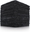 The Rag Company - Creature Edgeless Auto Detailing Towels (10-Pack) Professional 70/30 Blend, Dual-Pile Plush Microfiber, Buffing & Polishing, 420gsm, 16in x 16in, Black