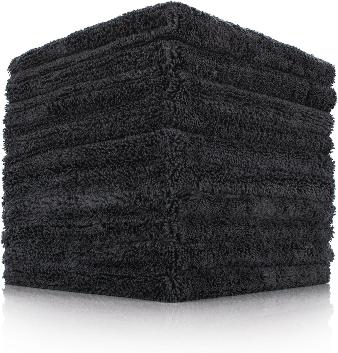 The Rag Company - Creature Edgeless Auto Detailing Towels (10-Pack) Professional 70/30 Blend, Dual-Pile Plush Microfiber, Buffing & Polishing, 420gsm, 16in x 16in, Black