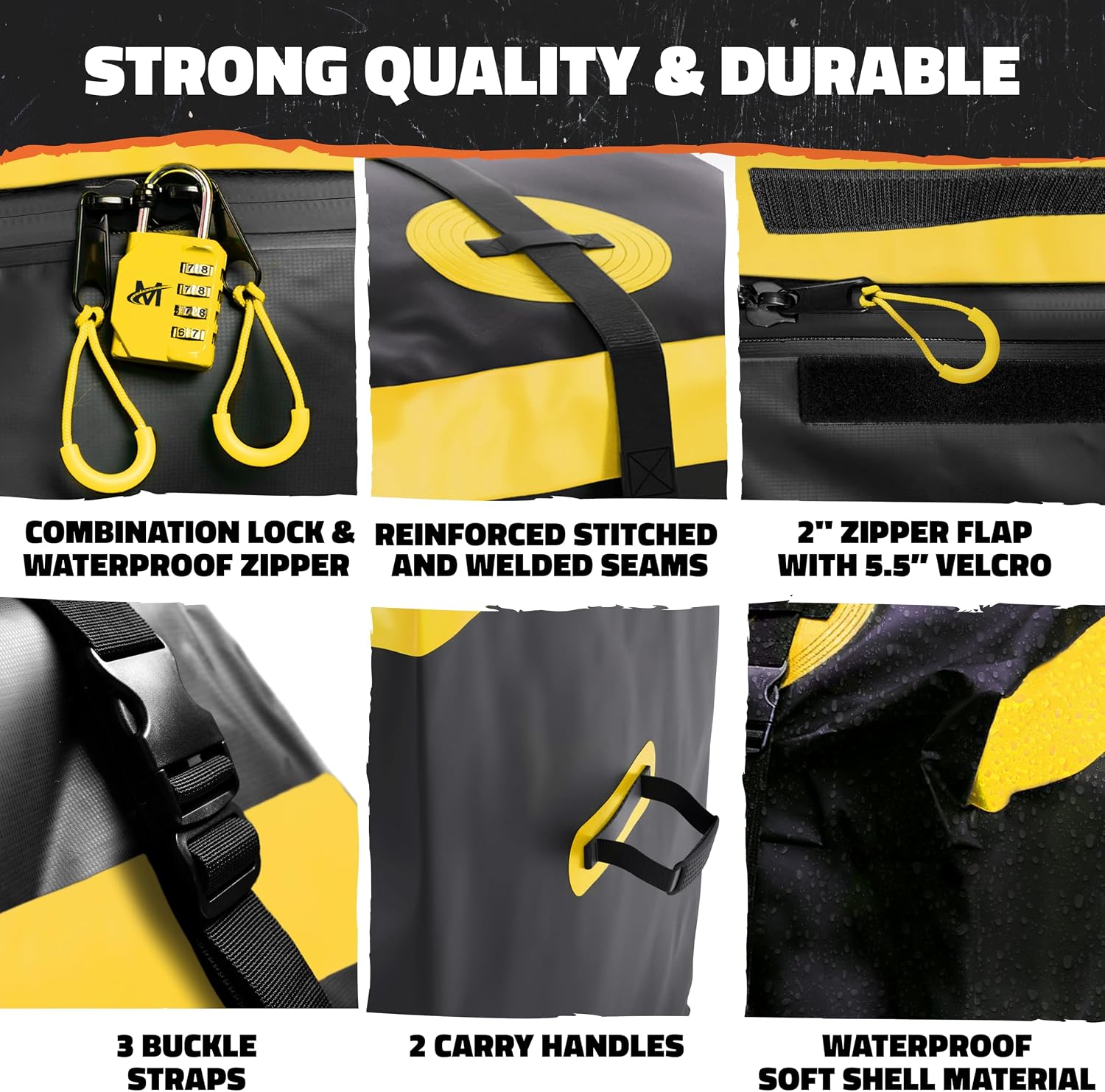 Mockins 20 CuFt Waterproof Cargo Bag for Hitch Carrier All-Weather 500D PVC | 60"x20"x29" Trailer Hitch Cargo Carrier Bag | Truck Bed Storage w/ Straps, Lock & Bag | Rugged Vehicle Soft-Shell Carriers