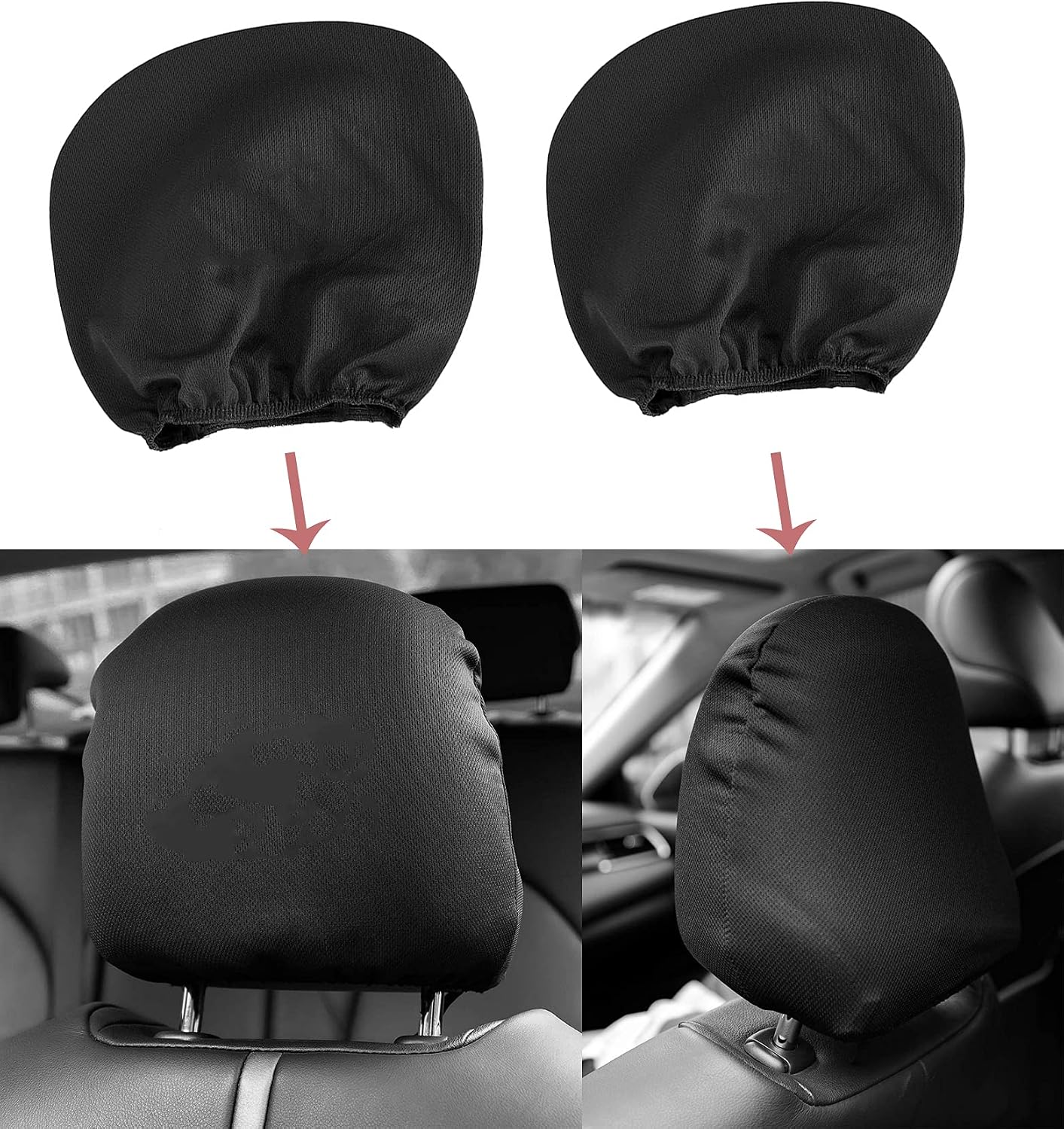 KEEPTOP Car Vehicle Seat Headrest Cover Seat Protector Cover Universal Fit Flexible Polyester Material 2pcs lot