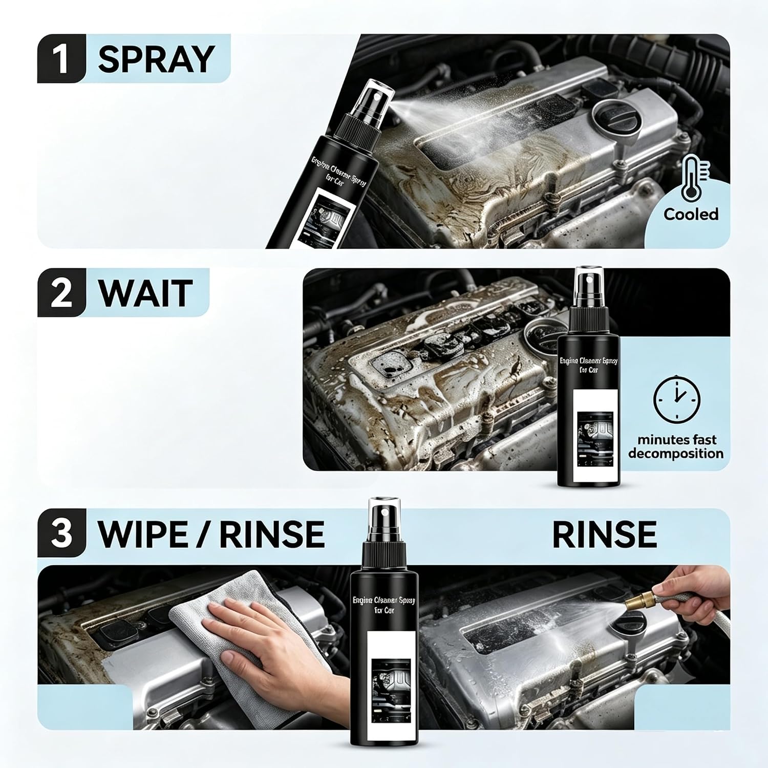 Heavy Duty Engine Bay Cleaner and Degreaser Spray for Car (2Set, one size) | Fast-Acting Formula, Automotive Use, Engine Bay Cleaning, Degreaser Spray, Car Care