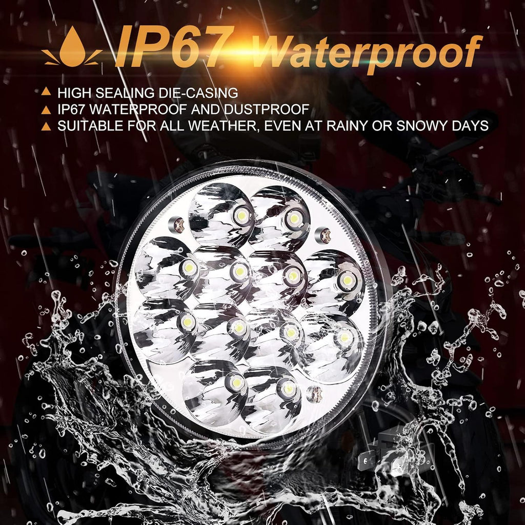 H5006 Spotlight, 5.75" Hi/Low Beam 36W Round LED Pods for Offroad Led Work Light Replacement, 1PCS