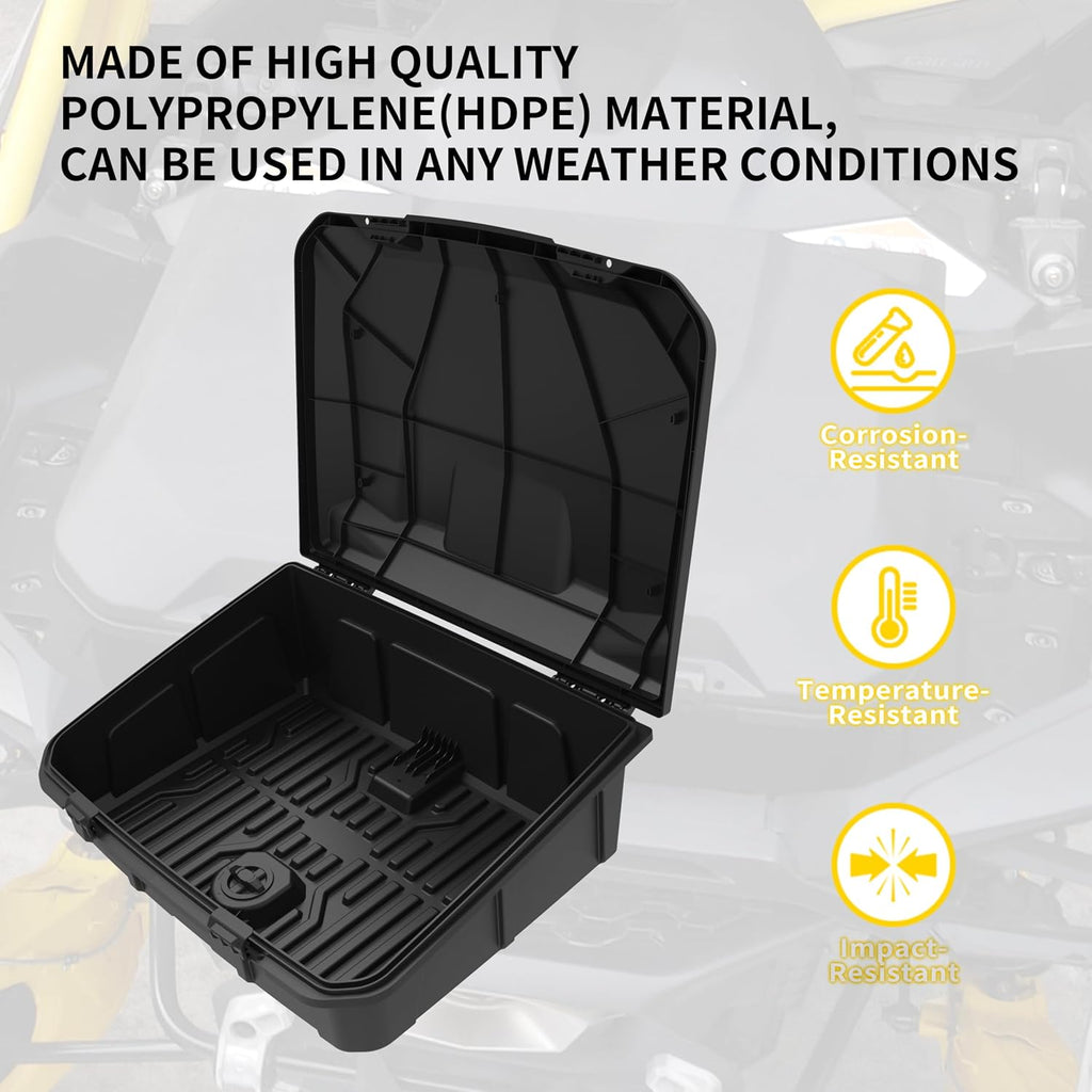 Rear Storage Cargo Box for Can Am Maverick R MAX 2024-2025 Accessories, 96L (25 Gal) Large Rear Trunk Cargo Bed Tools Boxes Bin Replace #715007182