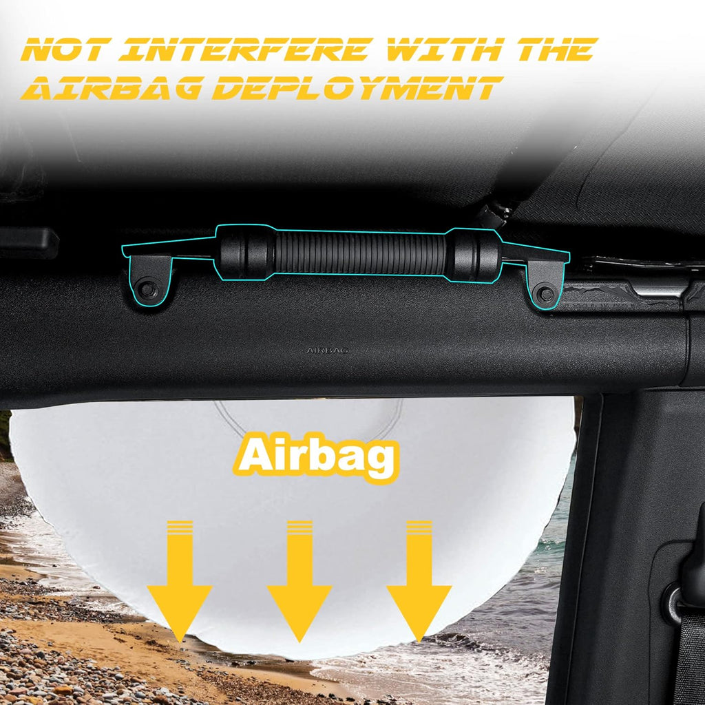 Aluminum Grab Handles Compatible with Ford Bronco 2021-2025+ Front and Rear Seat 2/4 Door Soft & Hard Top, Metal Grip Handles Replacement for Bronco Interior Accessories (Front & Rear seat)