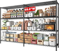 REIBII 69.8" W Storage Shelves 1250LBS Wire Shelving Unit 4 Tier Metal Shelving