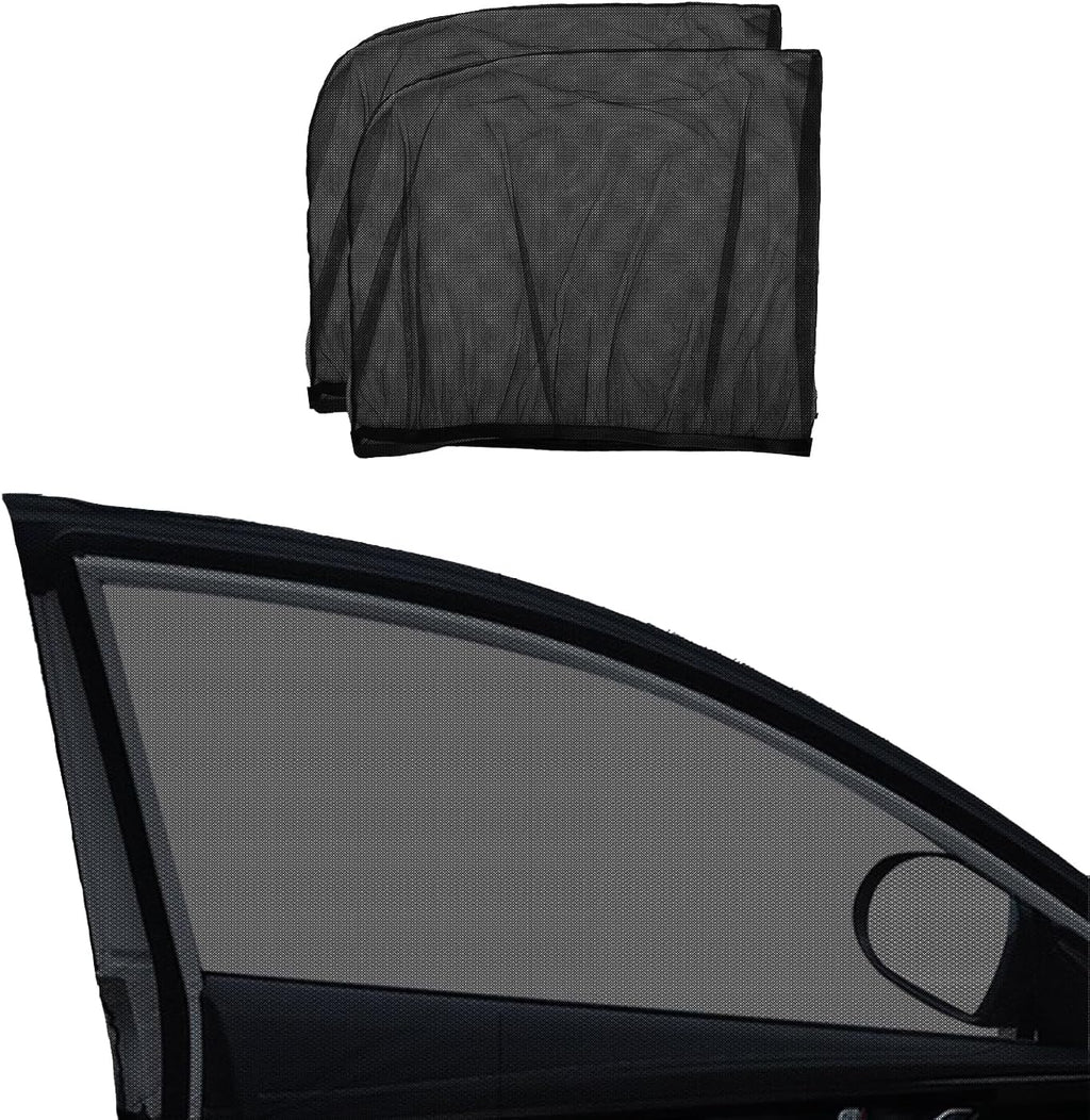 Car Window Screen for Cars and SUVs,2 Packs,Insect-Proof, Maintains Air Circulation, Sun Shading, Privacy Protection(2 Rear Windows)