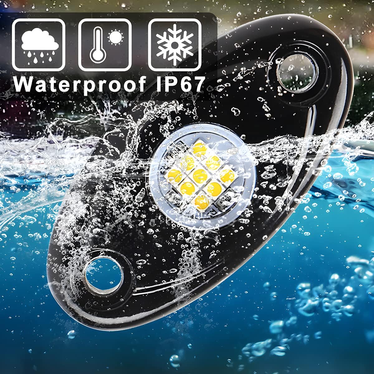 Rock Lights for Trucks, 4 Pods LED Rock Lights, IP67 Waterproof Neon Rock Lights Kits for Pickup ATV Off Road SUV, High Brightness Multifunction Underglow Lighting Glow Trail Rig Lamp (White)