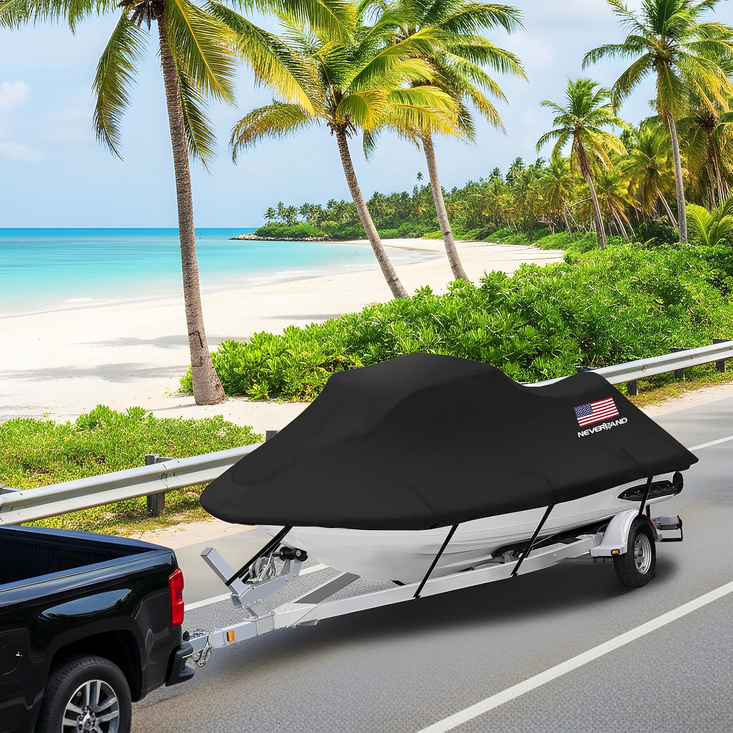 Jet Ski Cover - Jetski Covers Compatible with Yamaha Seadoo, Jet Ski Covers 2 3 Seater UV Resistant Heavy Duty Cover with 2 Air Vents Suitable for Jetski Lengths 115'' to 120"