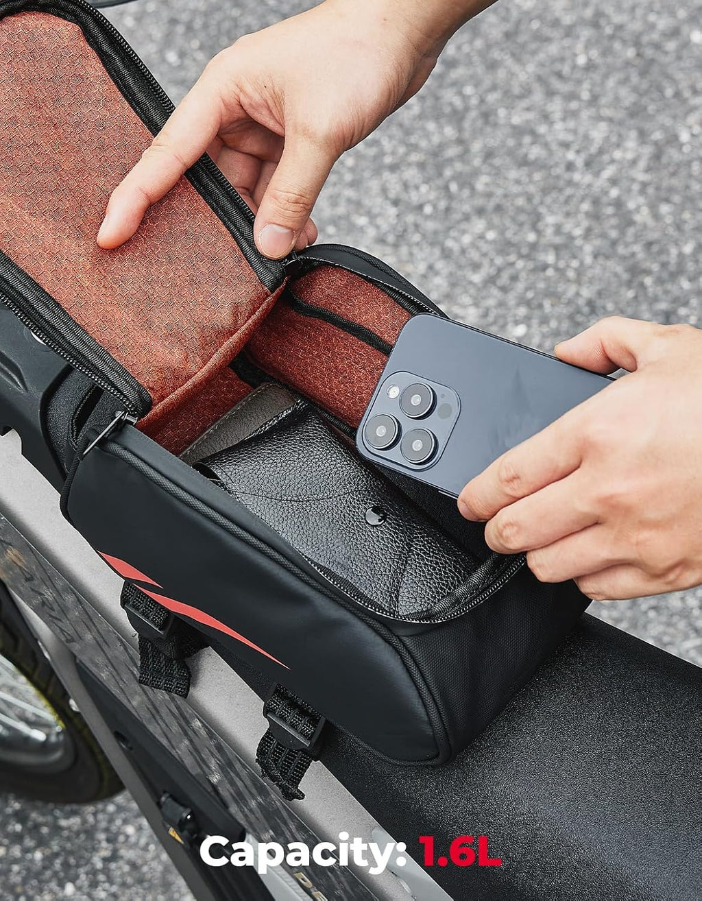 KEMIMOTO Dirt Bike Frame Bag, Waterproof Front Battery Bag Storage Pouch Compatible with Sur-Ron Light Bee X, S X160, X260 Soleil 01 E-Ride Pro SS/S ridstar q20 Talaria E-Bike,Dual Sport 2.5L Silver