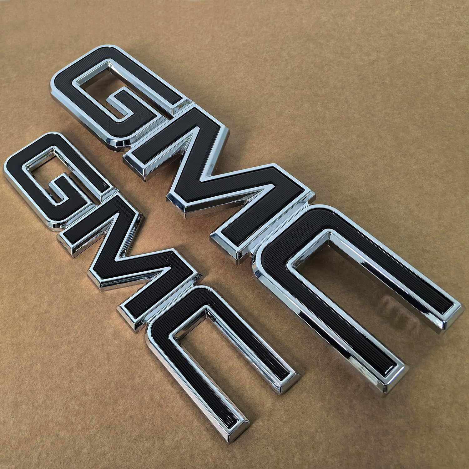 2014-2018 Kit OEM Sierra Front & Rear Emblem 3D Badges Replacement for Sierra 1500 2500HD 3500HD Base Denali SLT SLE 84395038 (Chrome with Black)