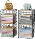 4-tier stackable closet organizers and storage, clothing cube, main product view