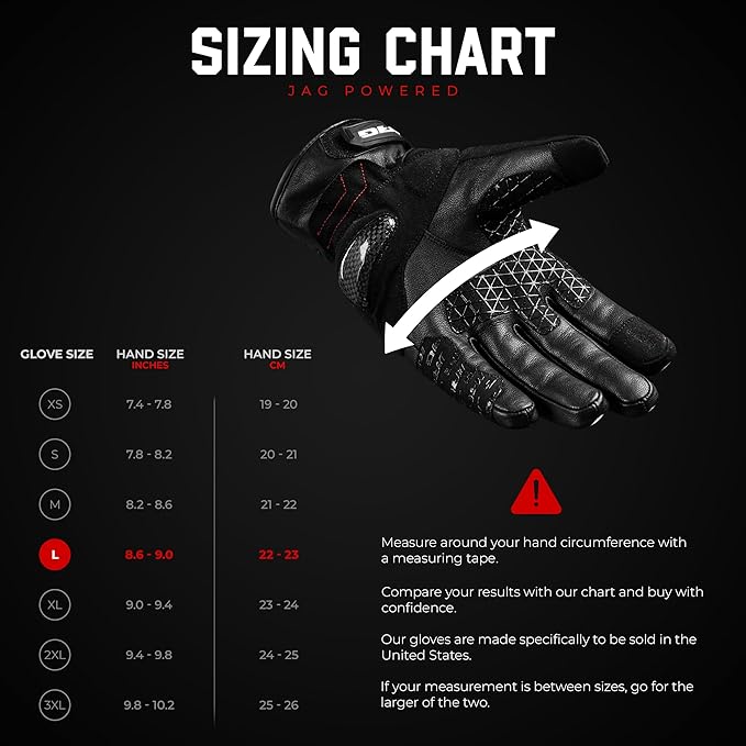 J.A.G. Leather Motorcycle Gloves - Image 6