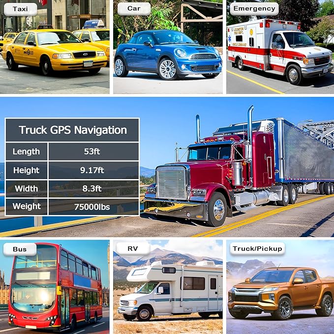 GPS Navigator for Car, Truck GPS Commercial Drivers 2025, Trucker GPS of Semi - Image 5