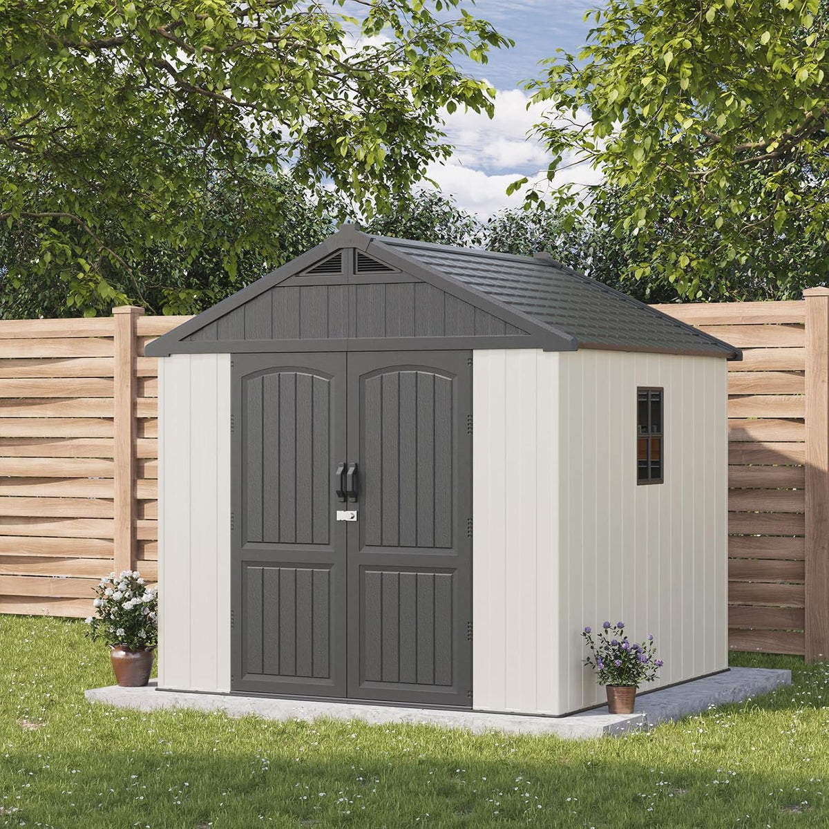 Patiowell 8 x 8 FT Plastic Outdoor Storage Shed