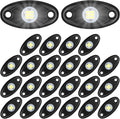 Treela 24 Pods White Rock Lights LED Wheel Well Underglow Lights for Car Truck ATV Utv SUV Boat Motorcycle Lamp Waterproof Shockproof High Power Neon Trail Rig