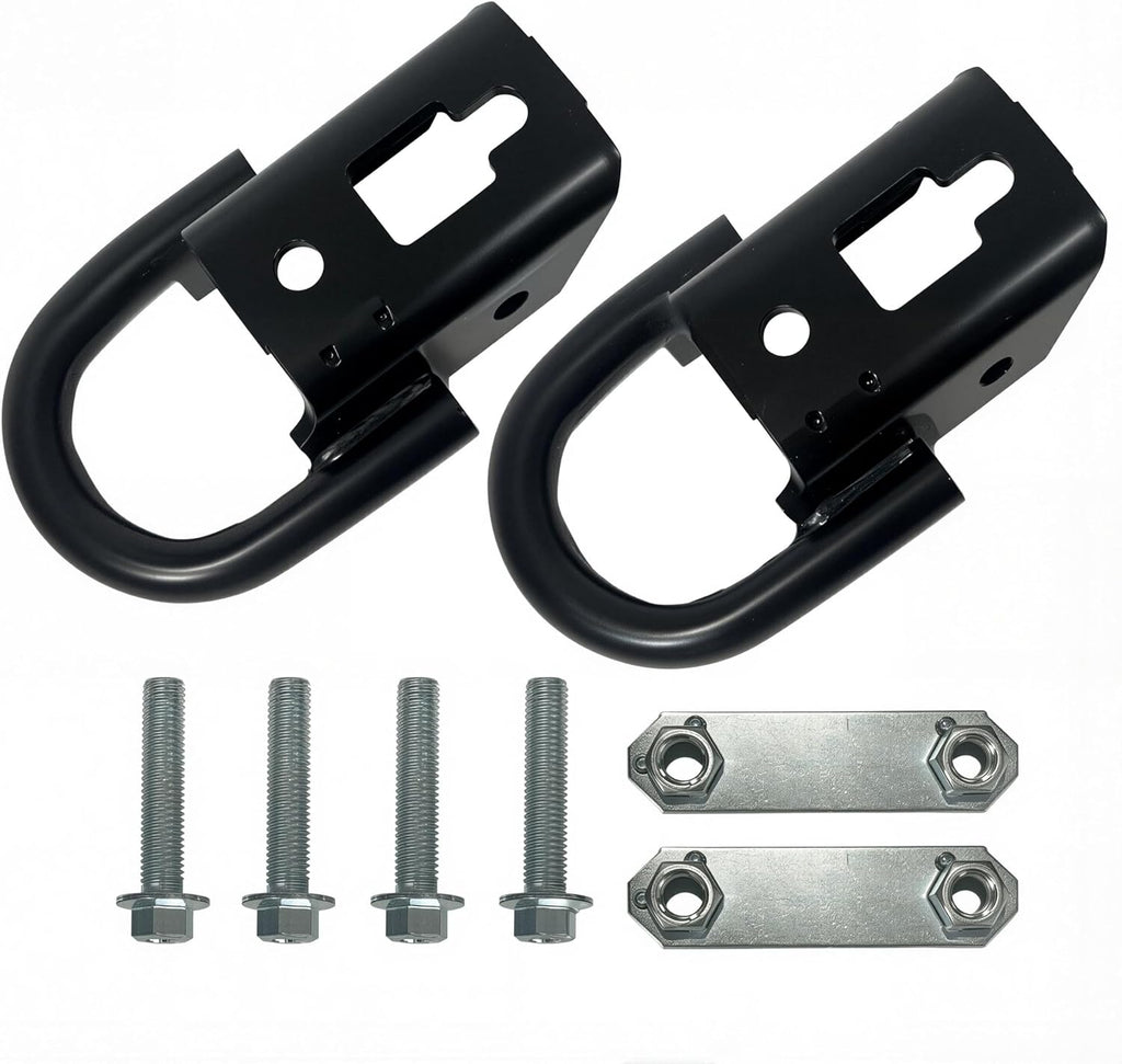 Front Tow Hooks Kit Heavy Duty D-Ring w/Hardware Left & Right FL3Z17A954C Compatible with Ford F-150 2009-2022 F150 Pickup Truck