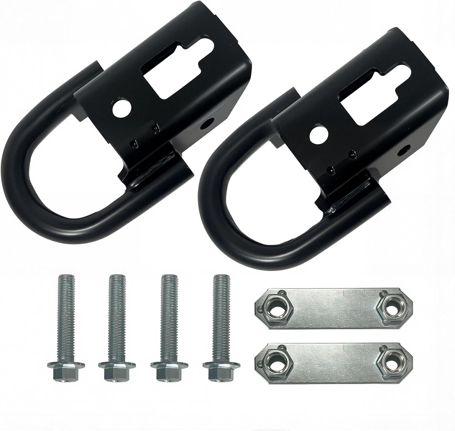 Front Tow Hooks Kit Heavy Duty D-Ring w/Hardware Left & Right FL3Z17A954C Compatible with Ford F-150 2009-2022 F150 Pickup Truck